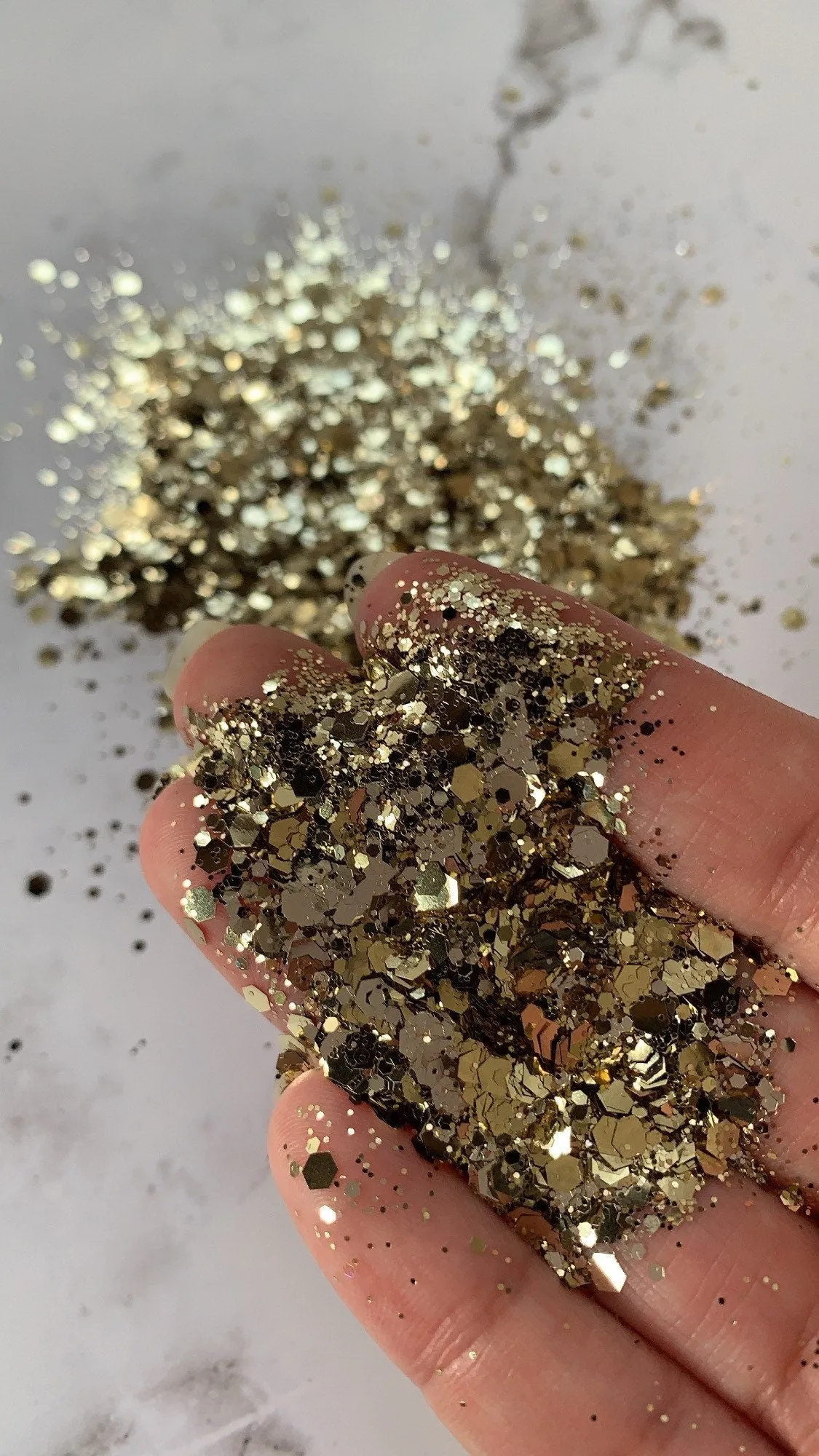 14K matte gold chunky glitter polyester chunky mix cosmetic glitter holographic glitter