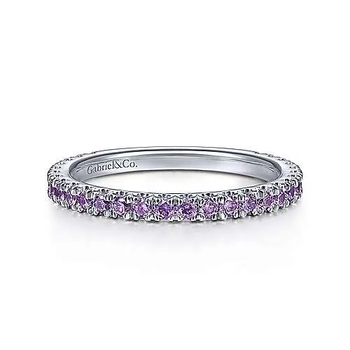 14K W Gold 0.40cttw Amethyst Band