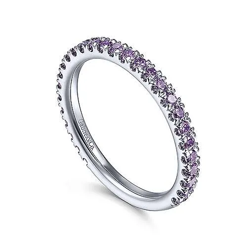 14K W Gold 0.40cttw Amethyst Band