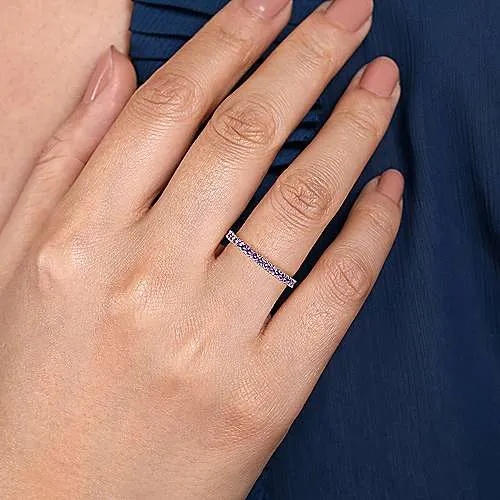 14K W Gold 0.40cttw Amethyst Band