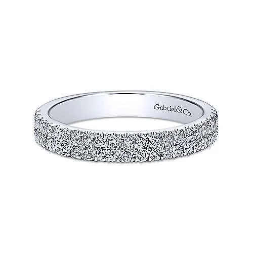 14K W Gold 0.50ctw French Pave Diamond Band