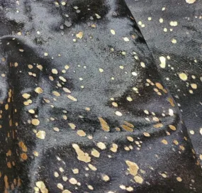 Acid Wash Gold on Black Cowhide