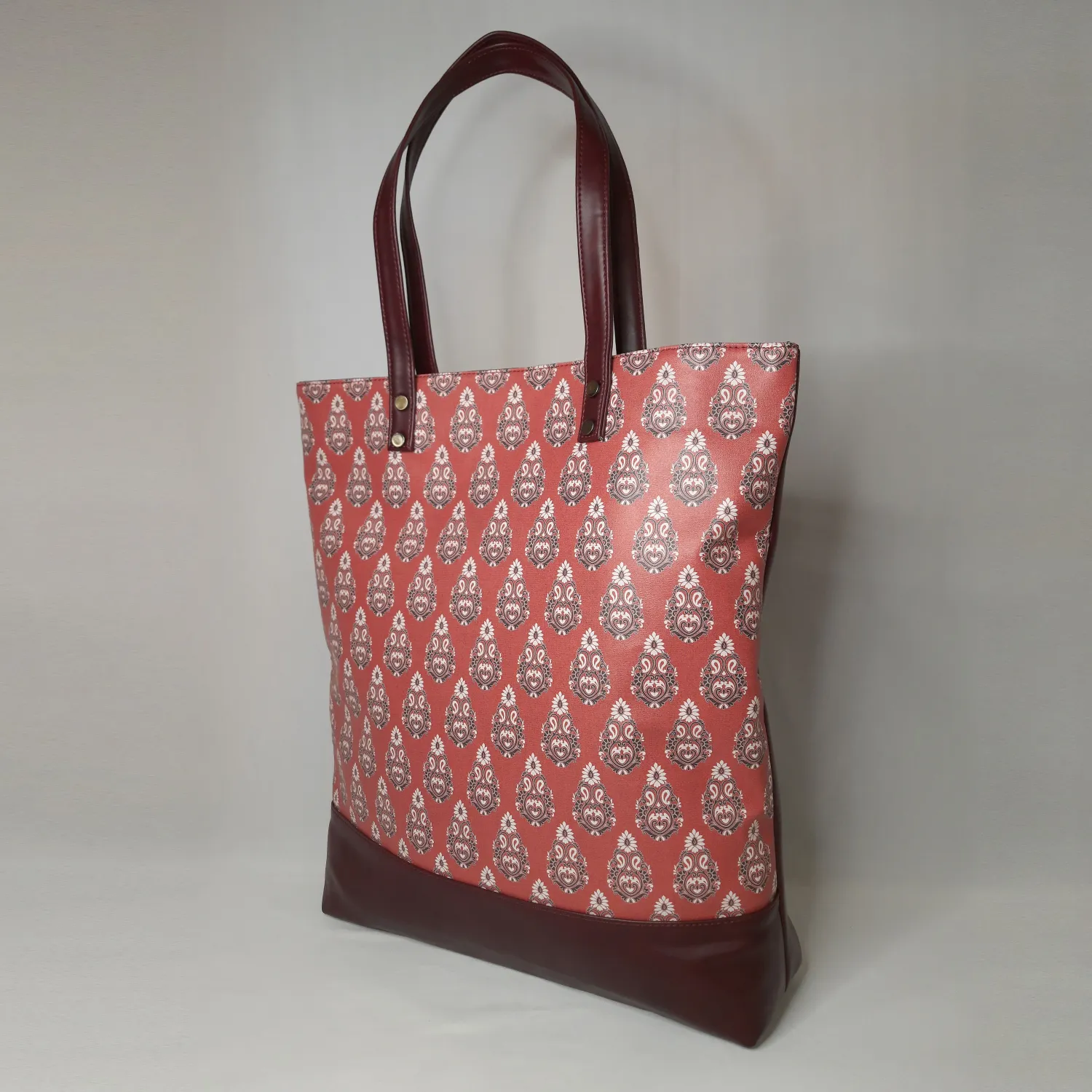 Ajrakh PU Leather Tote Bag