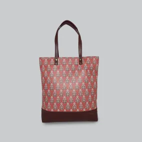 Ajrakh PU Leather Tote Bag