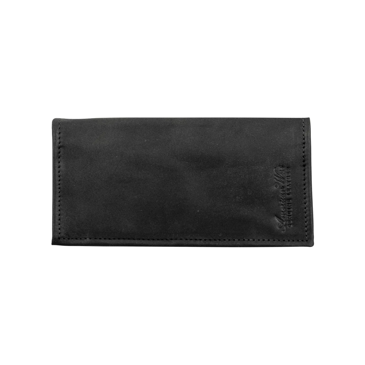 American West Mens Waxed Black Leather Rodeo Wallet