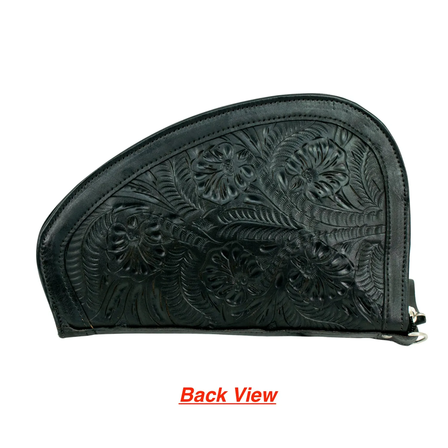 American West Womens Padded Large Black Leather Pistol Case