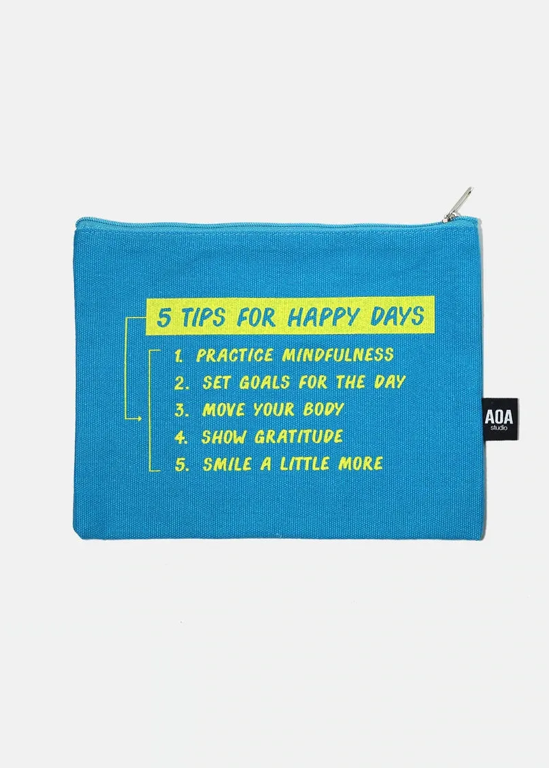 AOA Canvas Bag - 5 Tips for Happy Days