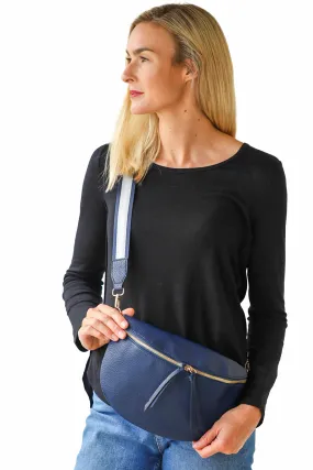 Archer House Cross Body Zip Bag - Navy