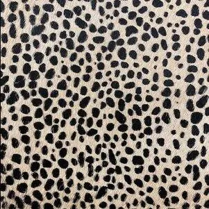 Baby Cheetah on Light Beige Stenciled Cowhide