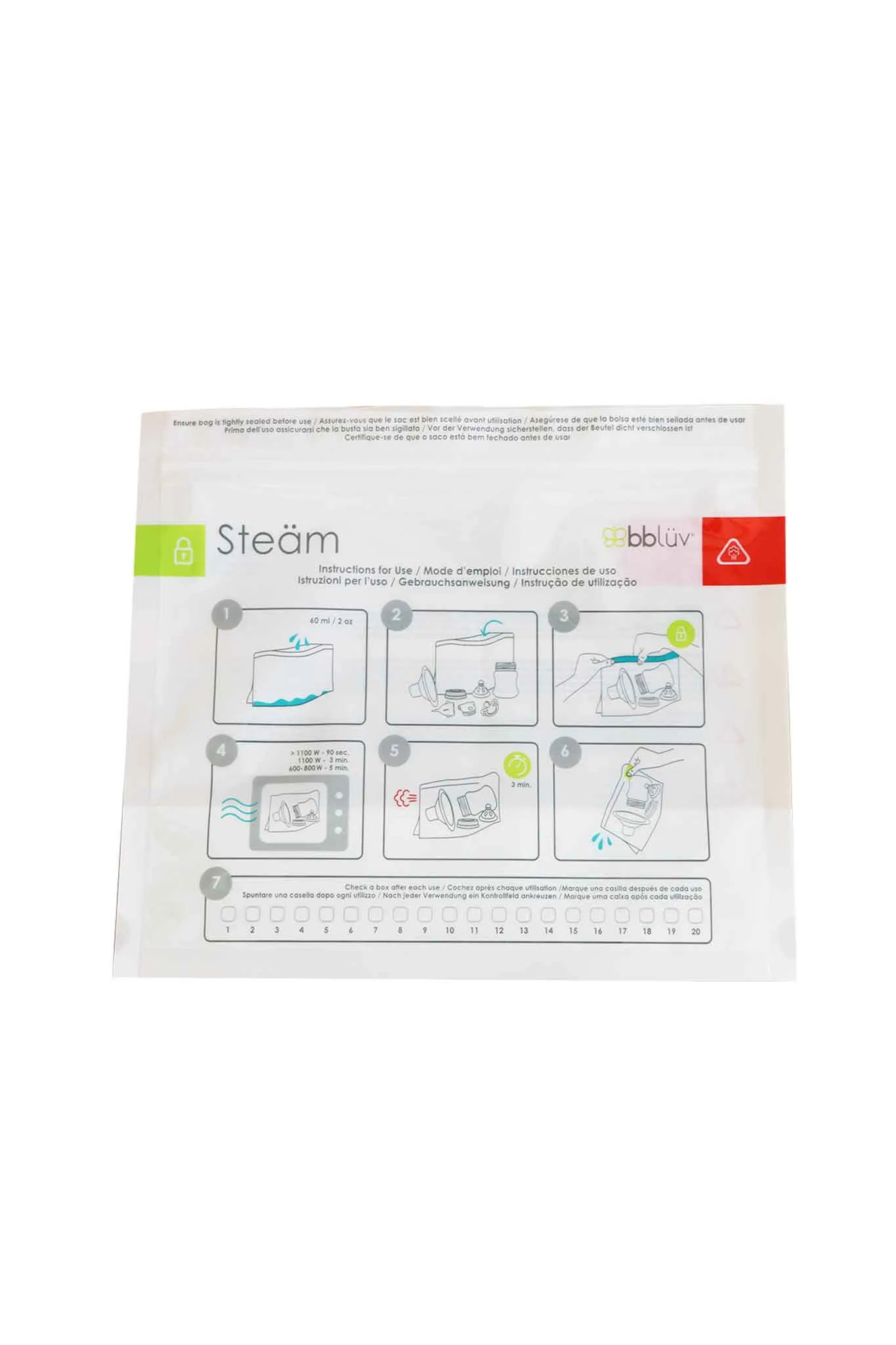 bbluv Steam Microwave Quick-Steam Sterilizer Bags