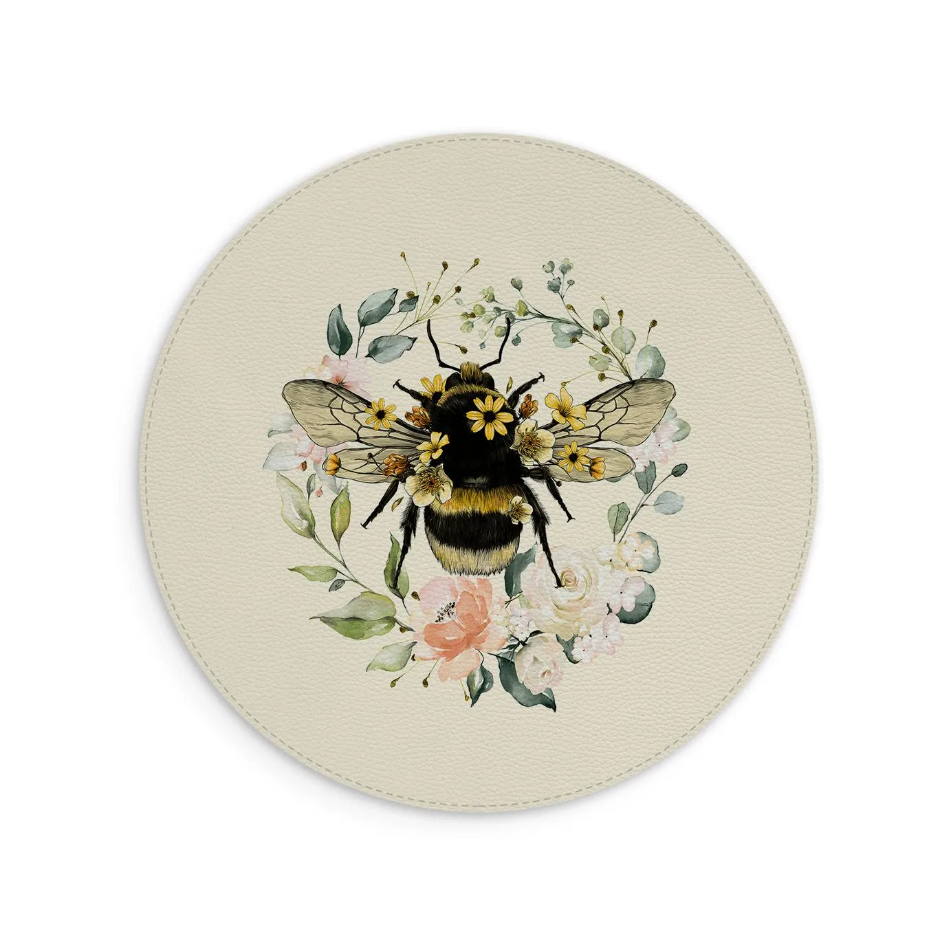 Bee I Cream Vegan Leather Mouse Mat