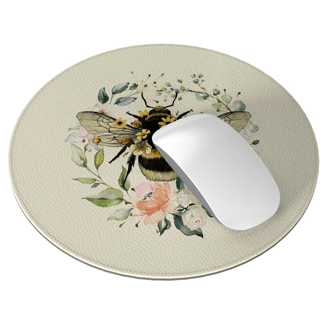 Bee I Cream Vegan Leather Mouse Mat