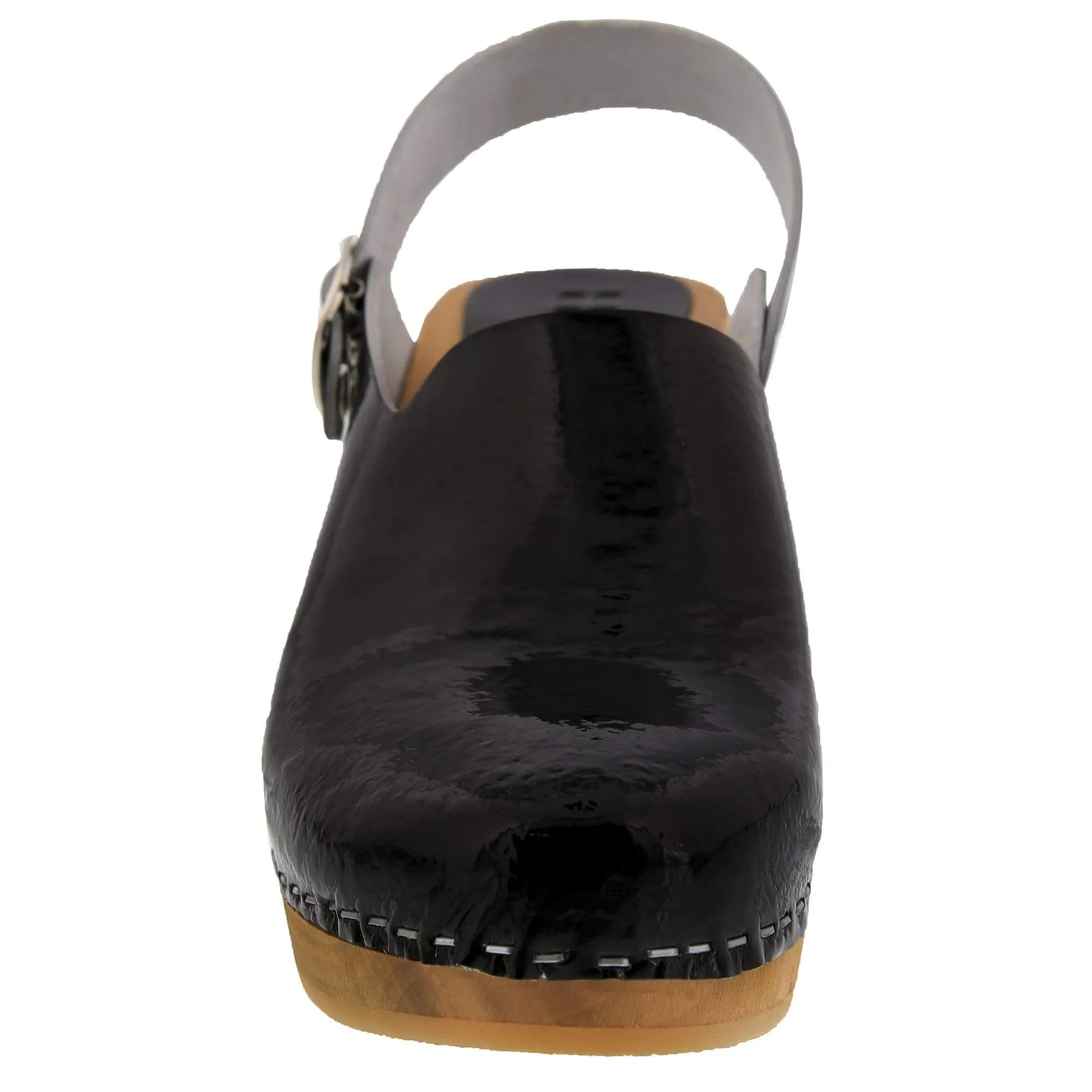 BJORK SVEA Wood Fashion Clog Sandals in Leather - CLOSEOUT