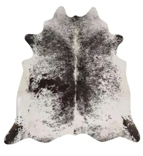 Black and White Peppered Cowhide Rug