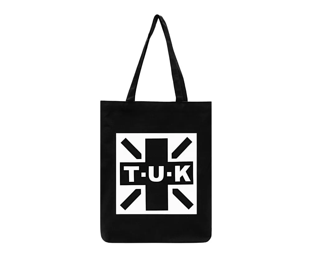 Black T.U.K. Logo Canvas Tote Bag