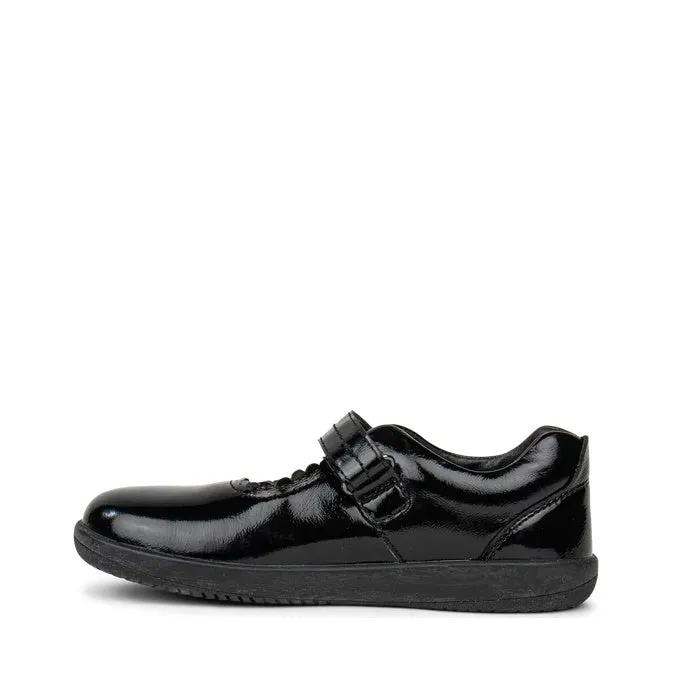 Bobux Kid  Black School Leather Shoe Journey Patent Mary Jane