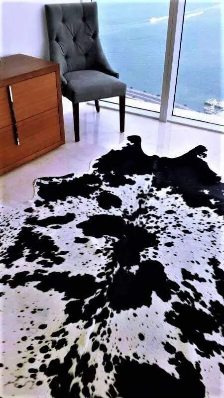 Brazilian Black and White Cowhide Rug