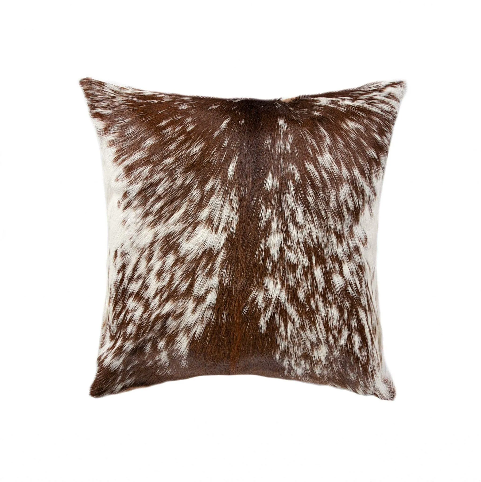 Brown & White Peppered Cowhide Throw Pillow