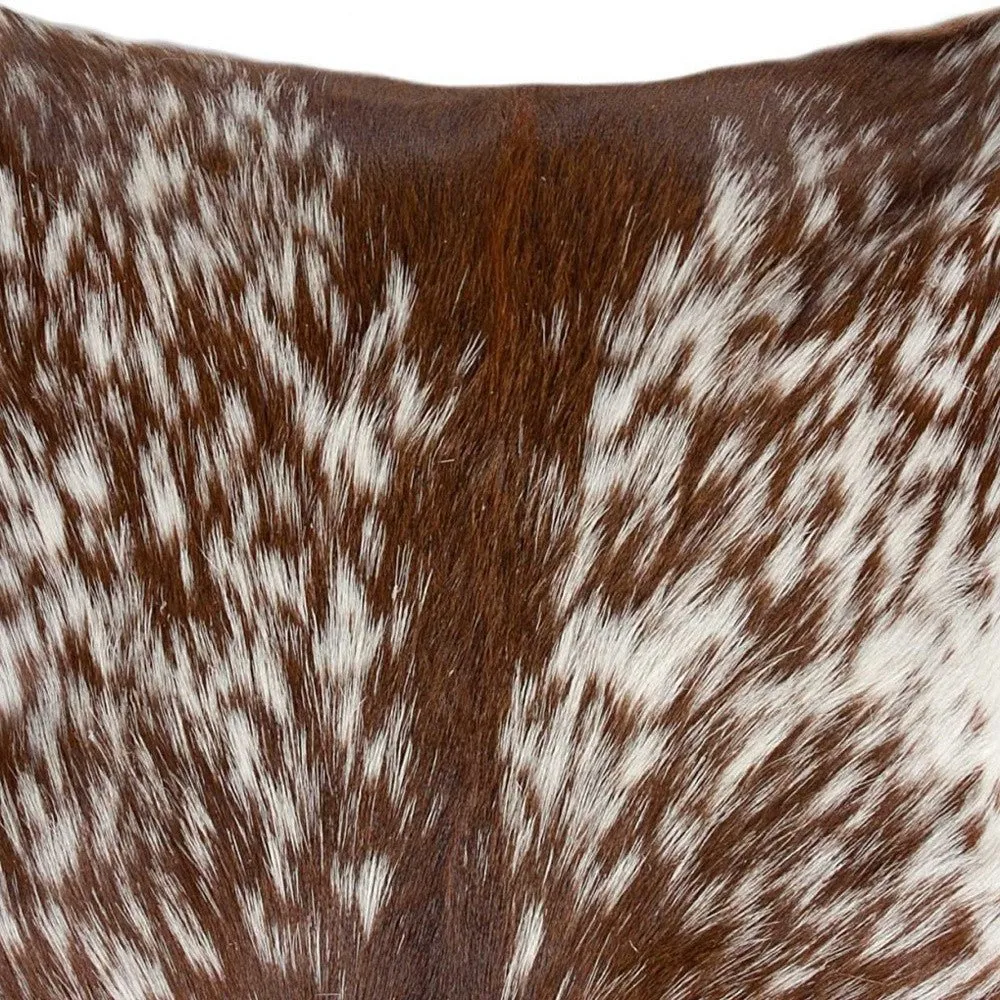 Brown & White Peppered Cowhide Throw Pillow