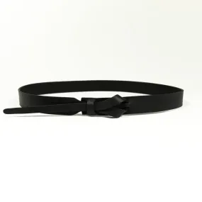 Buckleless Black Leather Belt - 1"