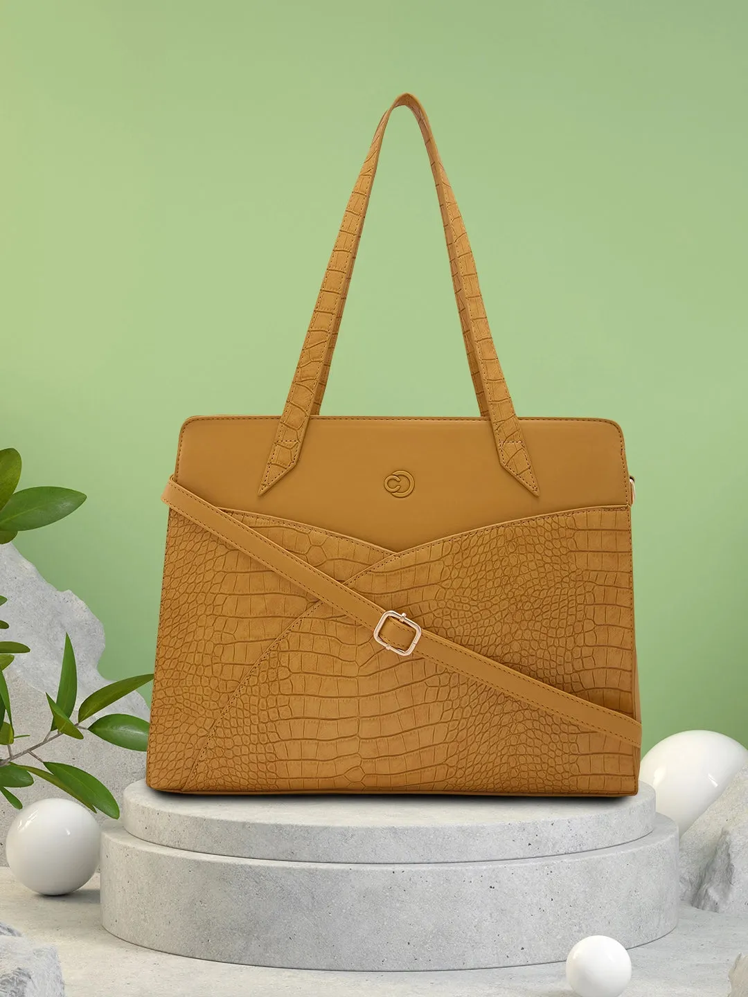 Cabo Laptop Satchel Large Handbag Ochre