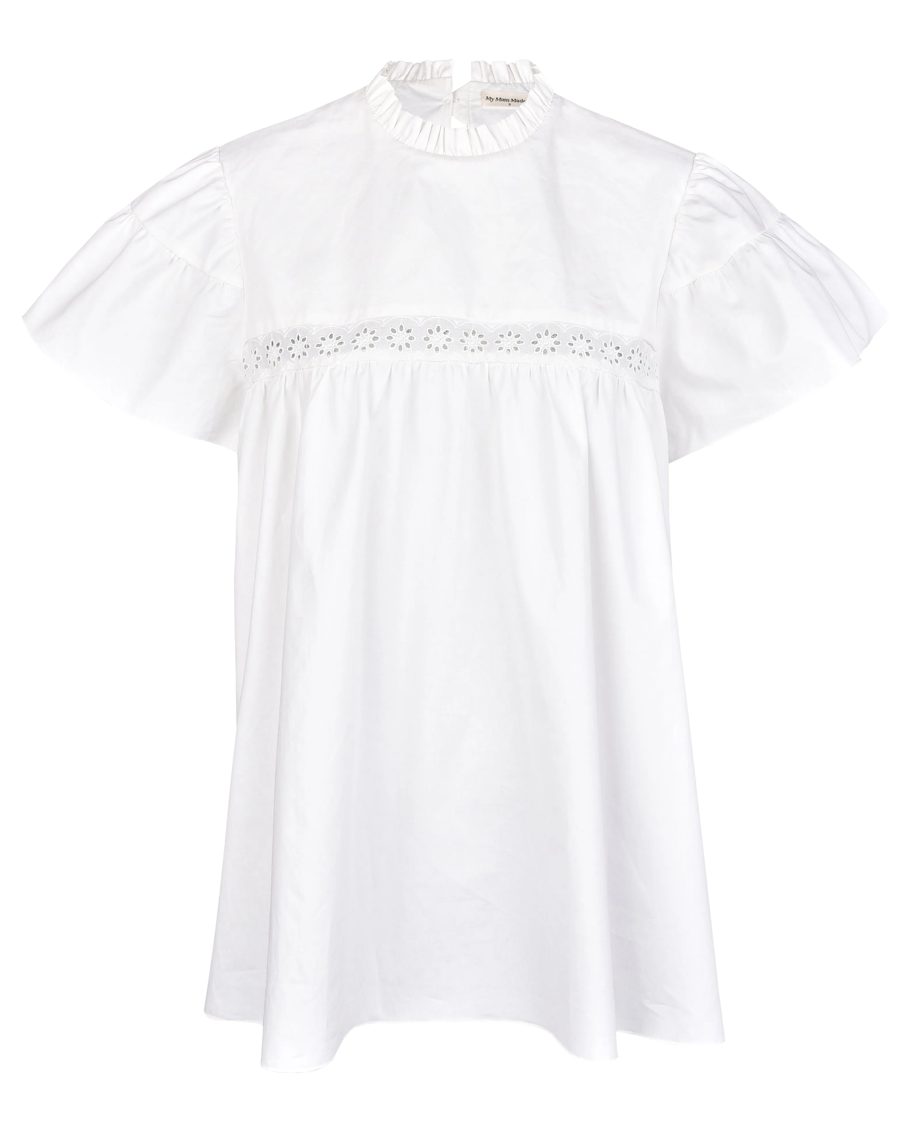 Cap Sleeve Babydoll Blouse - White