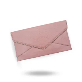 CASTLECRAG - Dusty Rose Pink Clutch with Golden Zipper Detailing