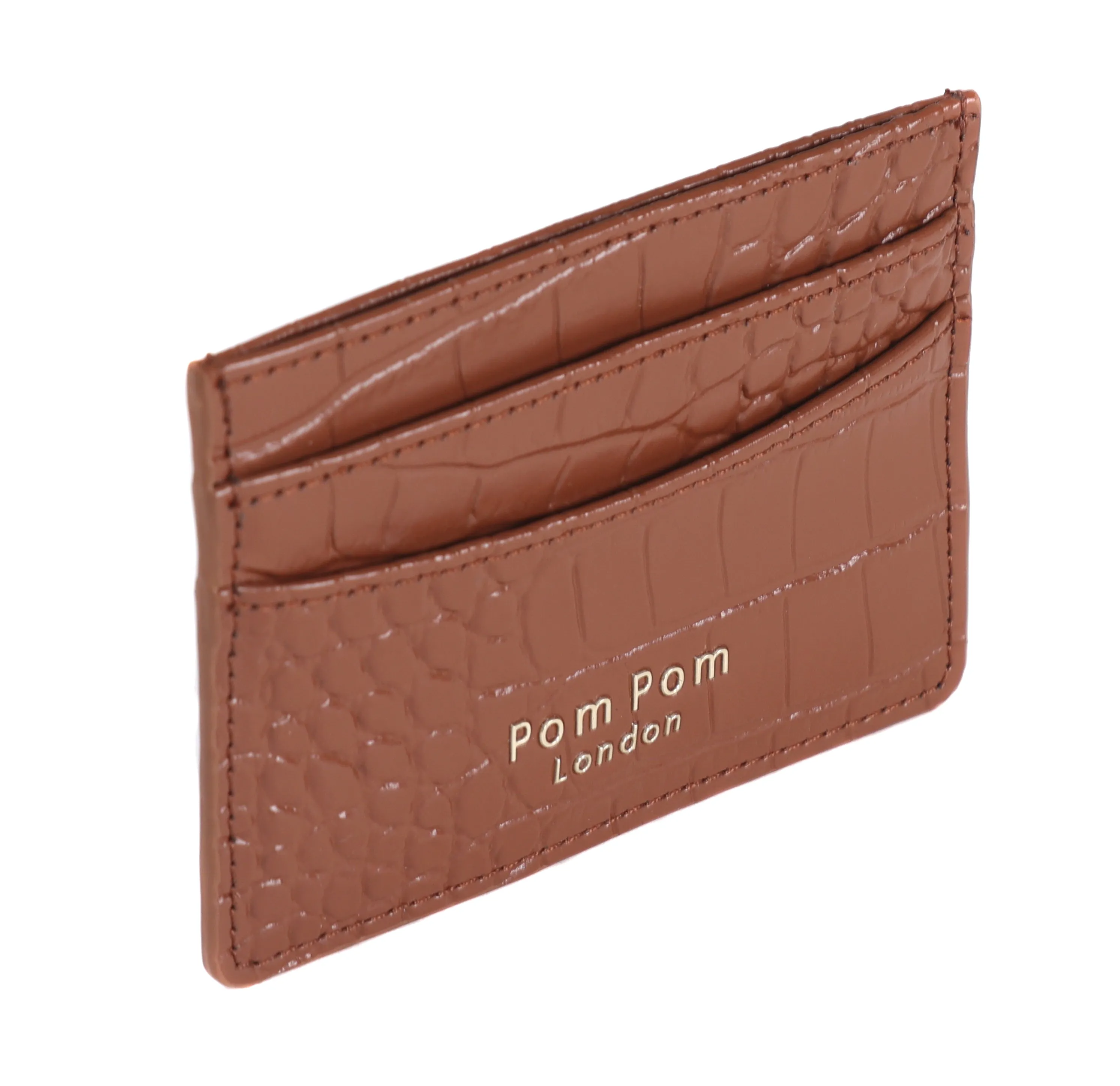 Chelsea Card Holder Croc Chestnut