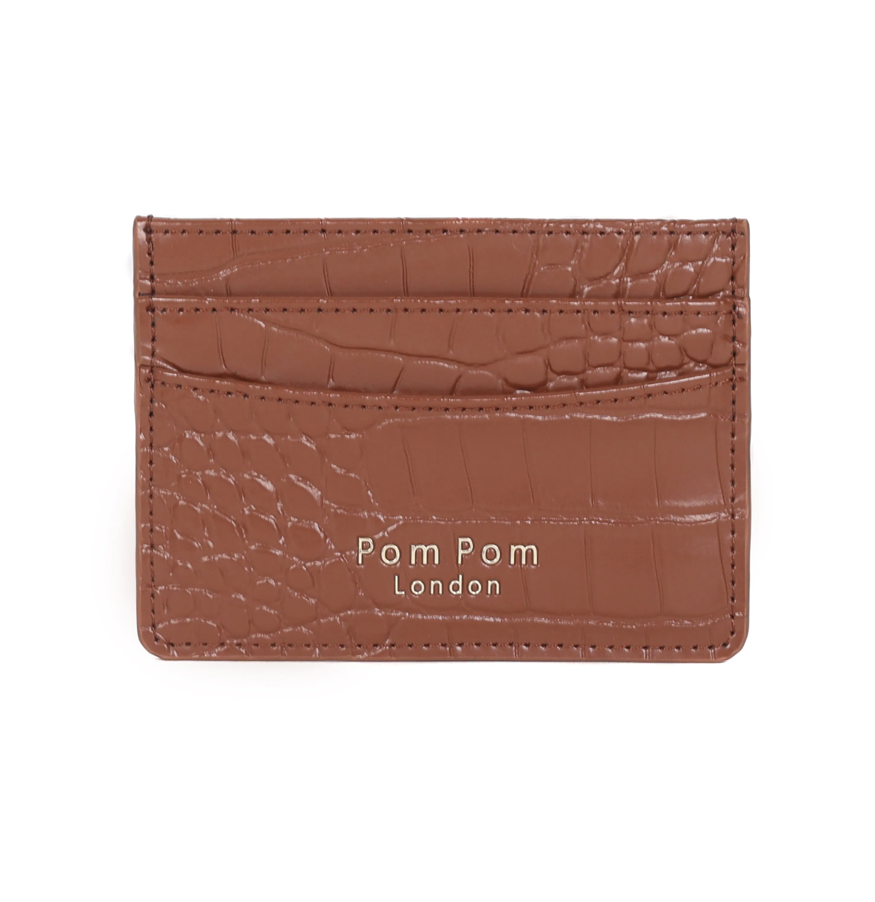 Chelsea Card Holder Croc Chestnut