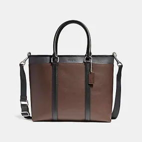 Coach Men's Perry Business Tote In Colorblock Brown/Black F57568 NIN05