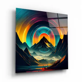 Colorful Mountain Glass Wall Art