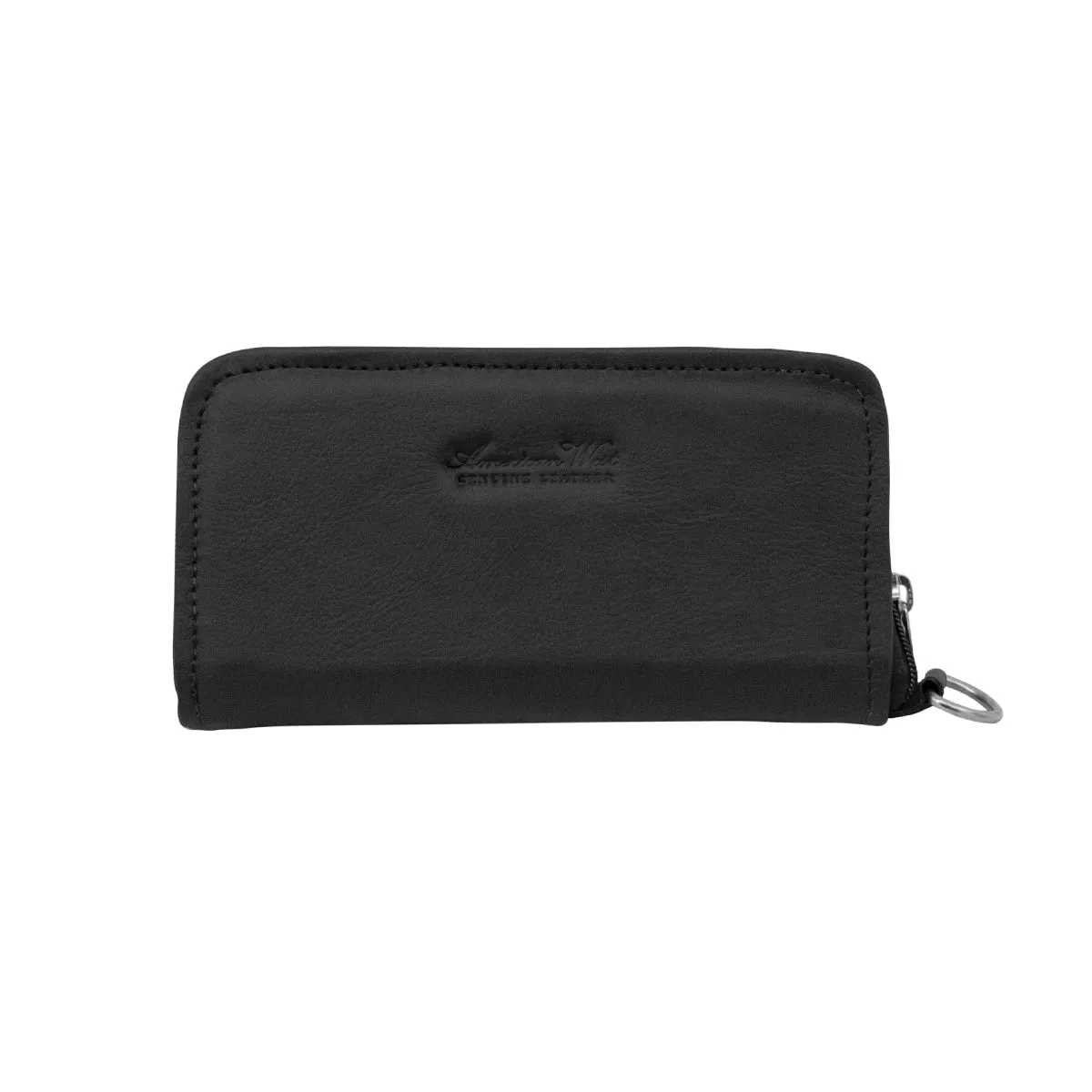 Cow Town Ladies' Zip-Around Wallet - Black and Black Hair on Hide