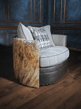 Cowhide Dyson Swivel Chair