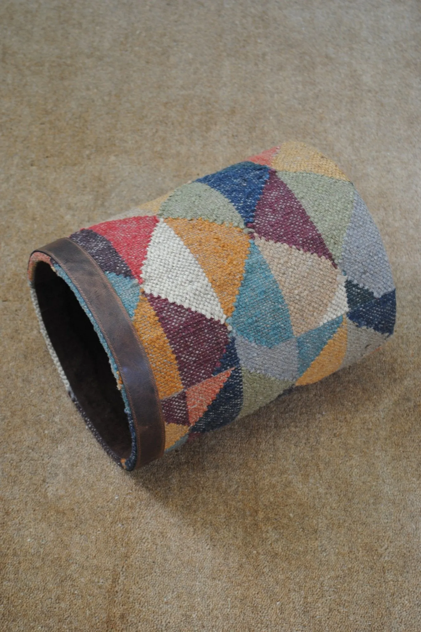 DAREN -  KILIM & LEATHER  BIN