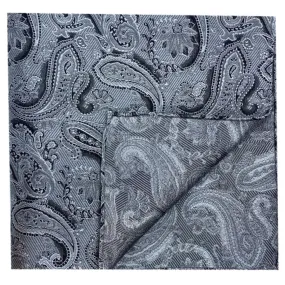 Dormeuil Silver Paisley Pocket Square