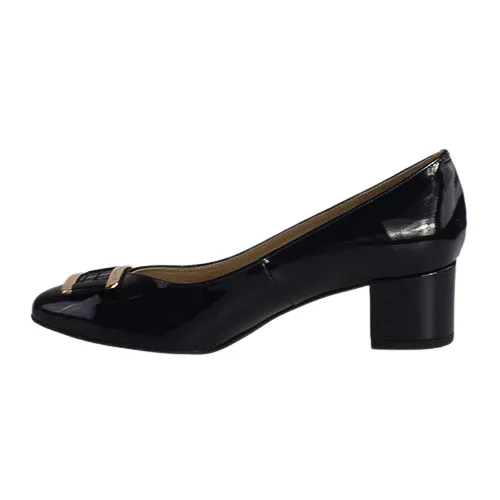 Emis  Block Heeled Pumps - 8155 - Navy Patent