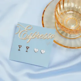 espresso earring set