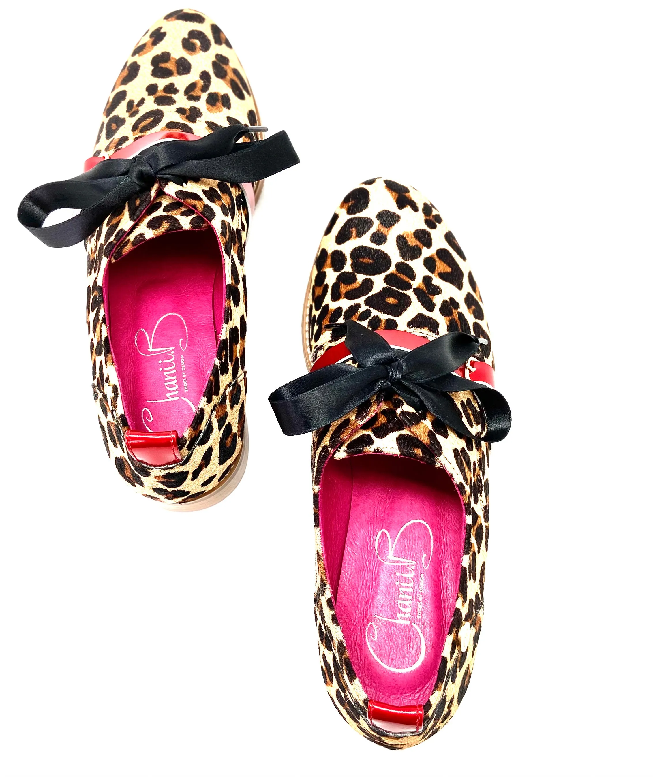 Excuse Moi - Leopard cow hide lace up