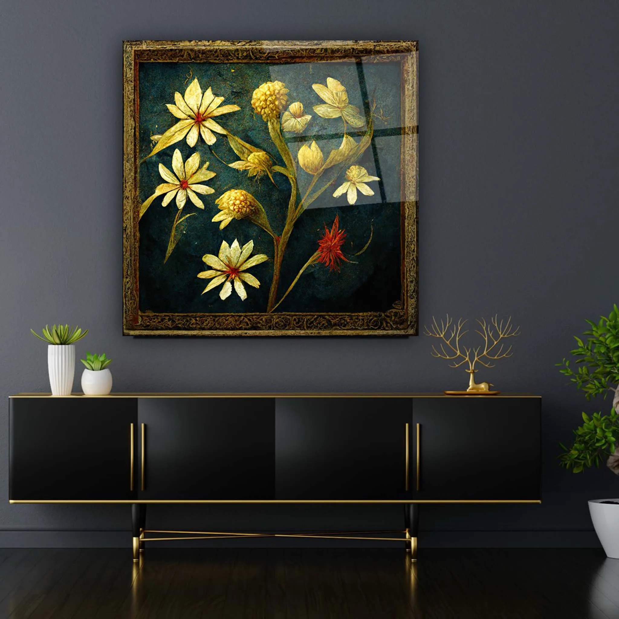 Flower Glass Wall Art 16