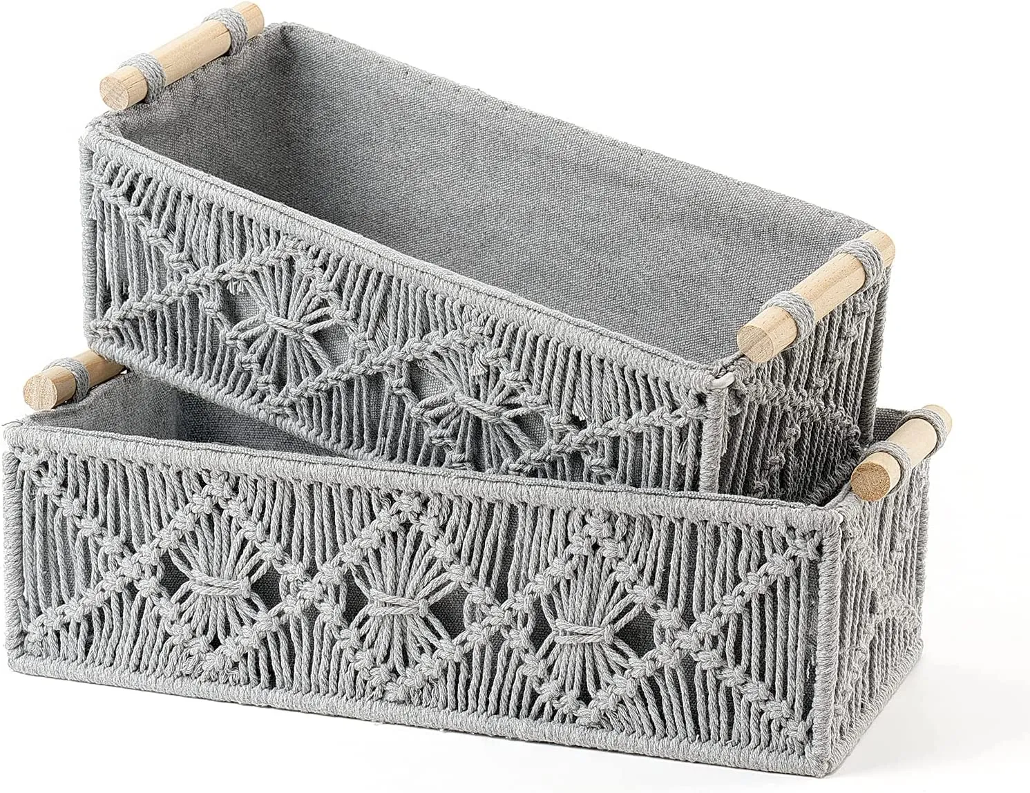 GRASP MACRAME BASKET GREY