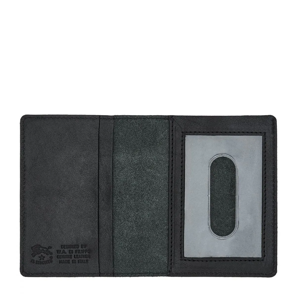 Il Bisonte Black ID Card Case Wallet