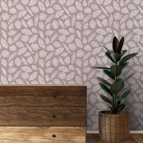 Ivy Design Theme Wallpaper Rolls in Dusty Pink Color