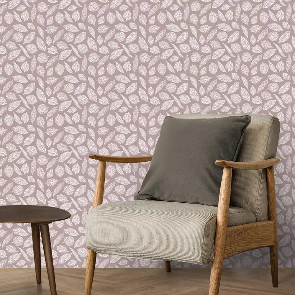 Ivy Design Theme Wallpaper Rolls in Dusty Pink Color