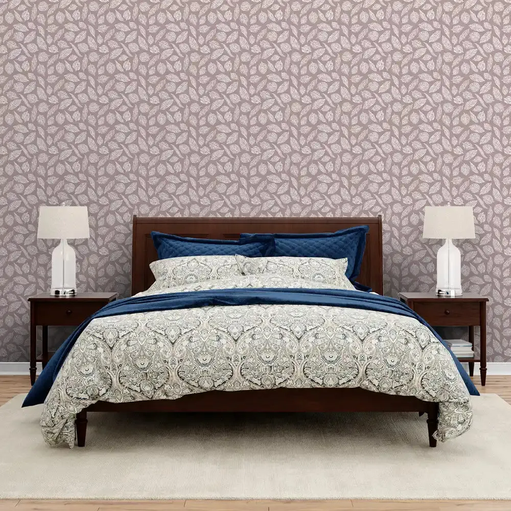 Ivy Design Theme Wallpaper Rolls in Dusty Pink Color