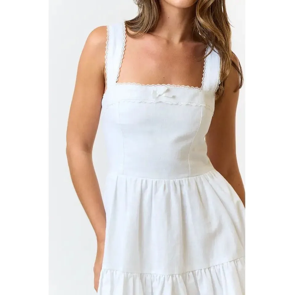 Jasmin Linen Ruffle Dress