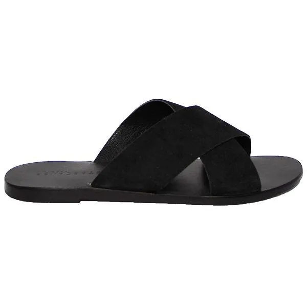 Just Because Colva Slide in Black Leather