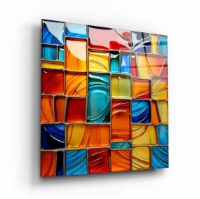 Kaleidoscope Quilt Glass Wall Art