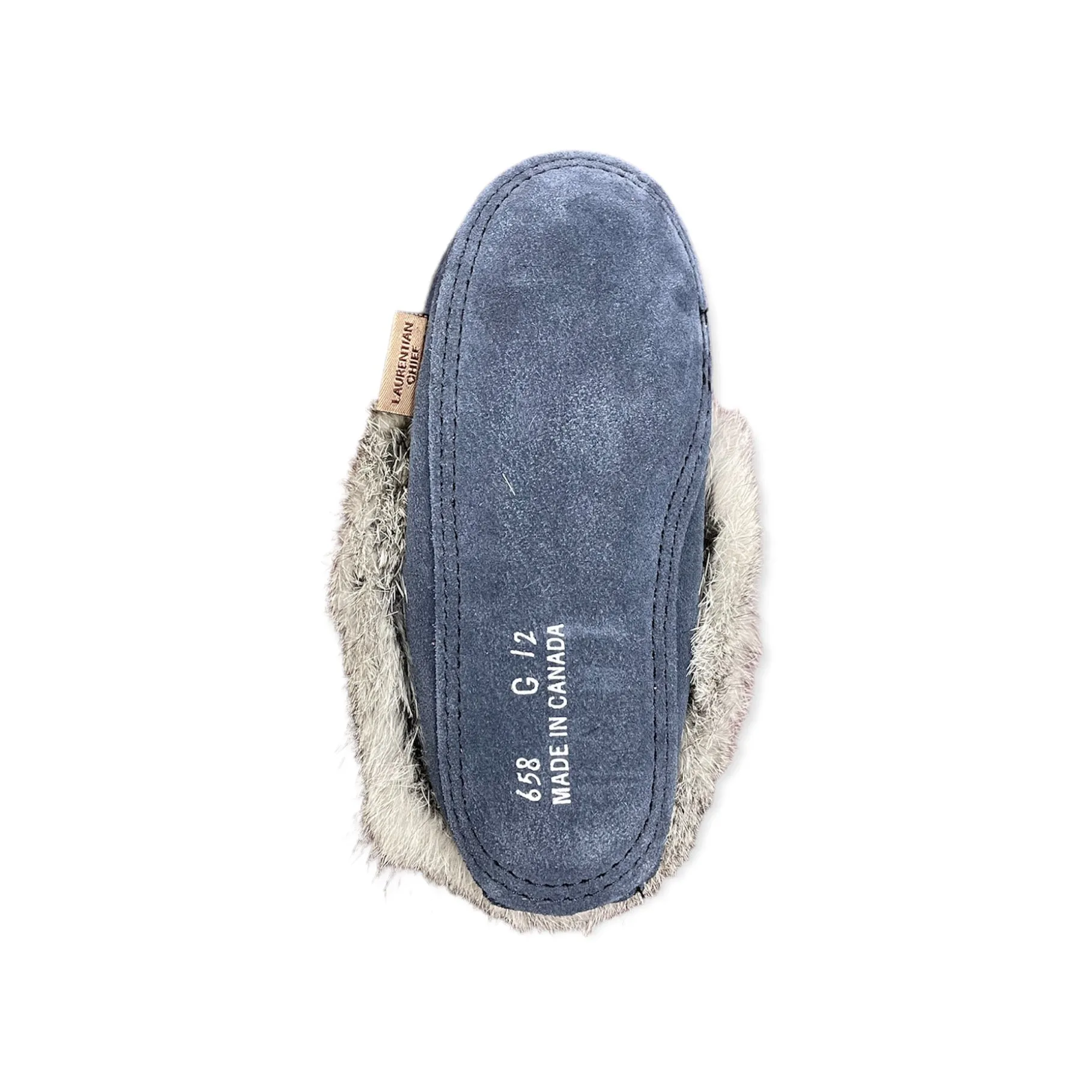 Kid's Fur Moccasin - Navy Suede