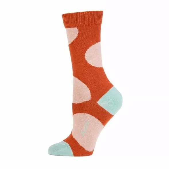 Large Dot Crew Sock in Cinnamon