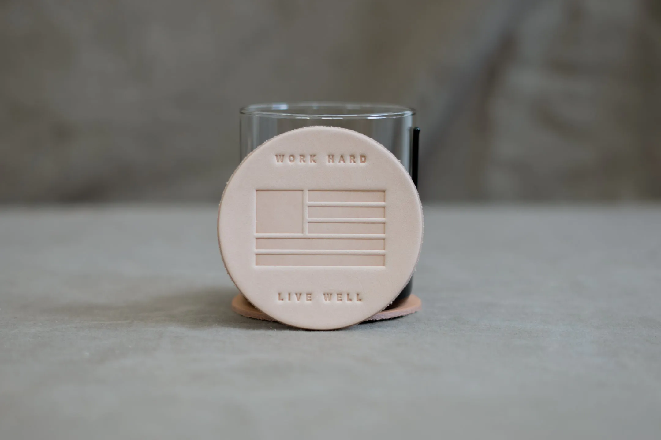 Leather Coaster | Work Hard Live Well | Manready Mercantile